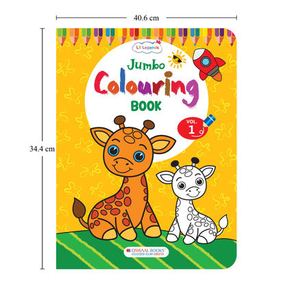 Lil Legends Jumbo Colouring Book Vol 1 for Kids | Bold Outlines and Fun Designs | Animals and Birds | Big Size Colouring Activity Book | For Nursery/LKG | Age 3+ 