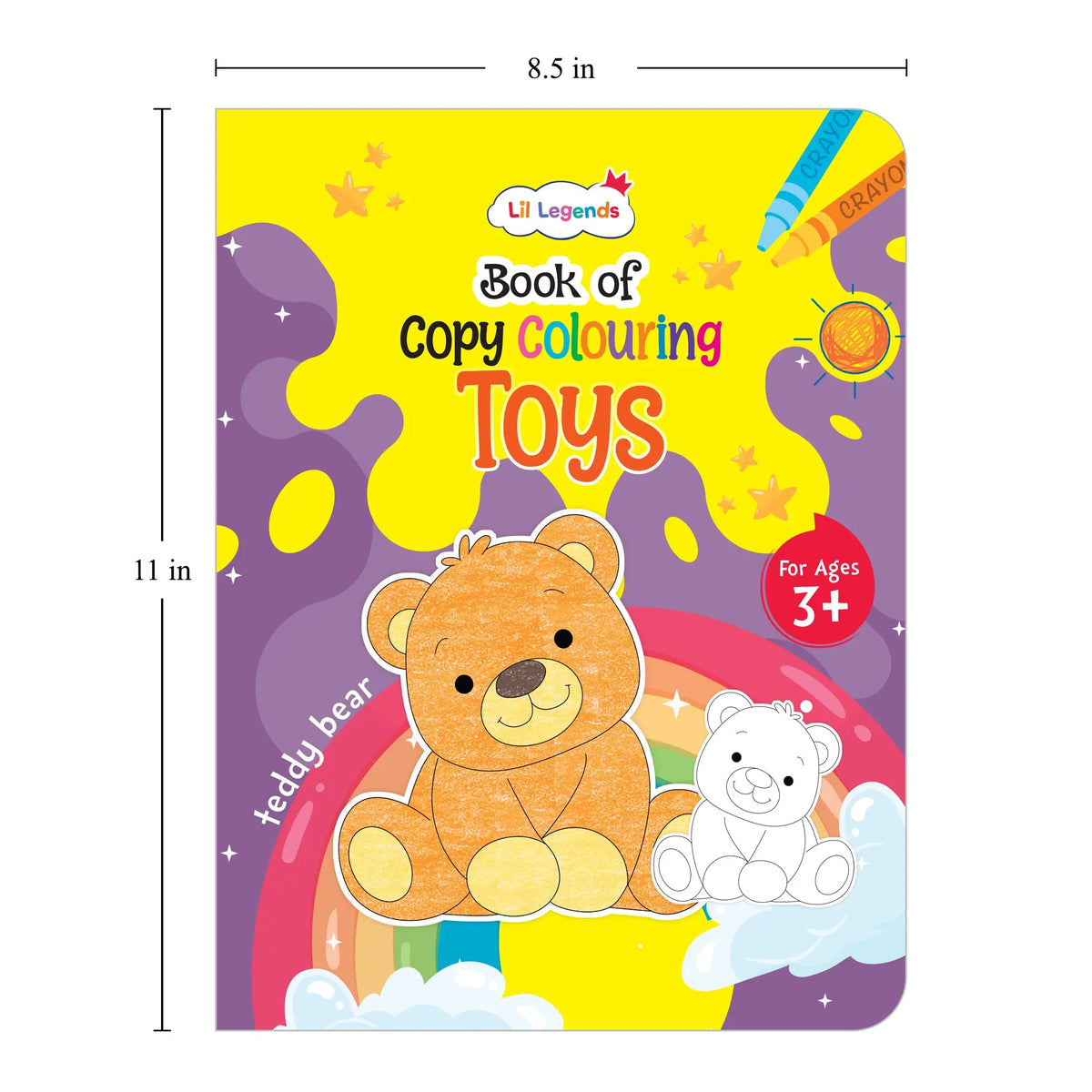 Lil Legends Books Of Copy Colouring Set of 10 Books for Kids | Dinosaurs, Unicorns, Festivals, Community Helpers and More | Fun Activities and Vocabulary Booster | For LKG/UK | Age 3+ 