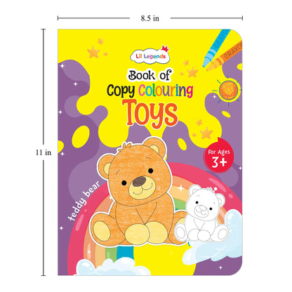 Lil Legends Books Of Copy Colouring Set of 10 Books for Kids | Dinosaurs, Unicorns, Festivals, Community Helpers and More | Fun Activities and Vocabulary Booster | For LKG/UK | Age 3+ 