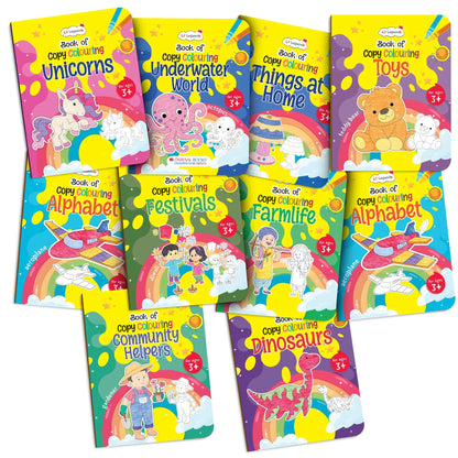 Lil Legends Books Of Copy Colouring Mega Pack of 20 Books for Kids | Alphabet, Numbers, Toys, Fairies and More | Fun Activities and Vocabulary Booster | For Nursery/LKG/UKG | Age 3+| 