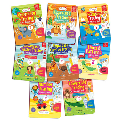 Lil Legends Complete Handwriting Journey | 8 Books | Lines and Patterns to Cursive | Uppercase, Lowercase and Number Tracing | India's First Pre-Writing Programme | Age 2+ 