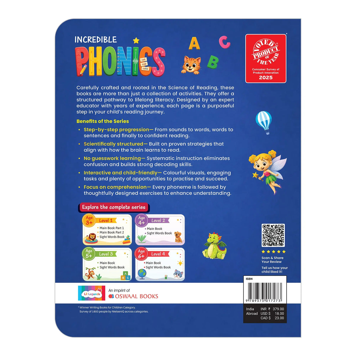 Lil Legends Incredible Phonics Level 2 Main Book for Kids | CVC Words, Short Vowels, 2 and 3 Letter Blending | Early Reading Foundation | Phonics Workbook | For UKG/ Class 1 | Age 4-6 