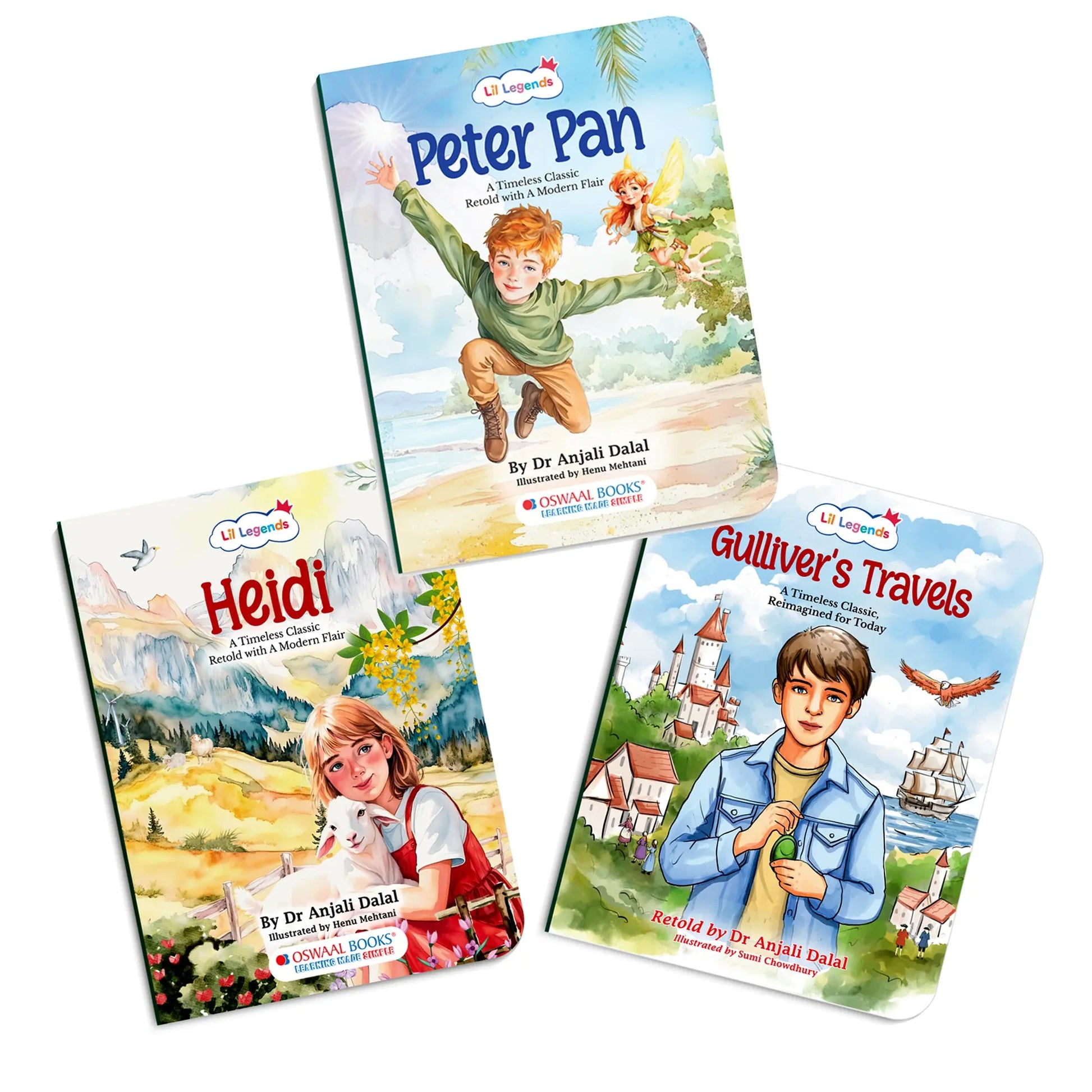 Lil Legends Timeless Classics Re-Imagined  for Today | Set of 3 Story Books | Heidi, Peter Pan and Gulliver's Travels | Vocabulary, Imagination and Value Booster Stories | For Age 7+ f 