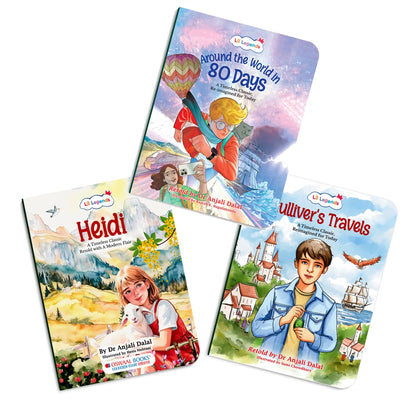Lil Legends Timeless Classics Re-Imagined for Today | Set of 3 Story Books | Heidi, Gulliver's Travels and More | Vocabulary, Imagination and Value Booster Stories | For Age 7+ 