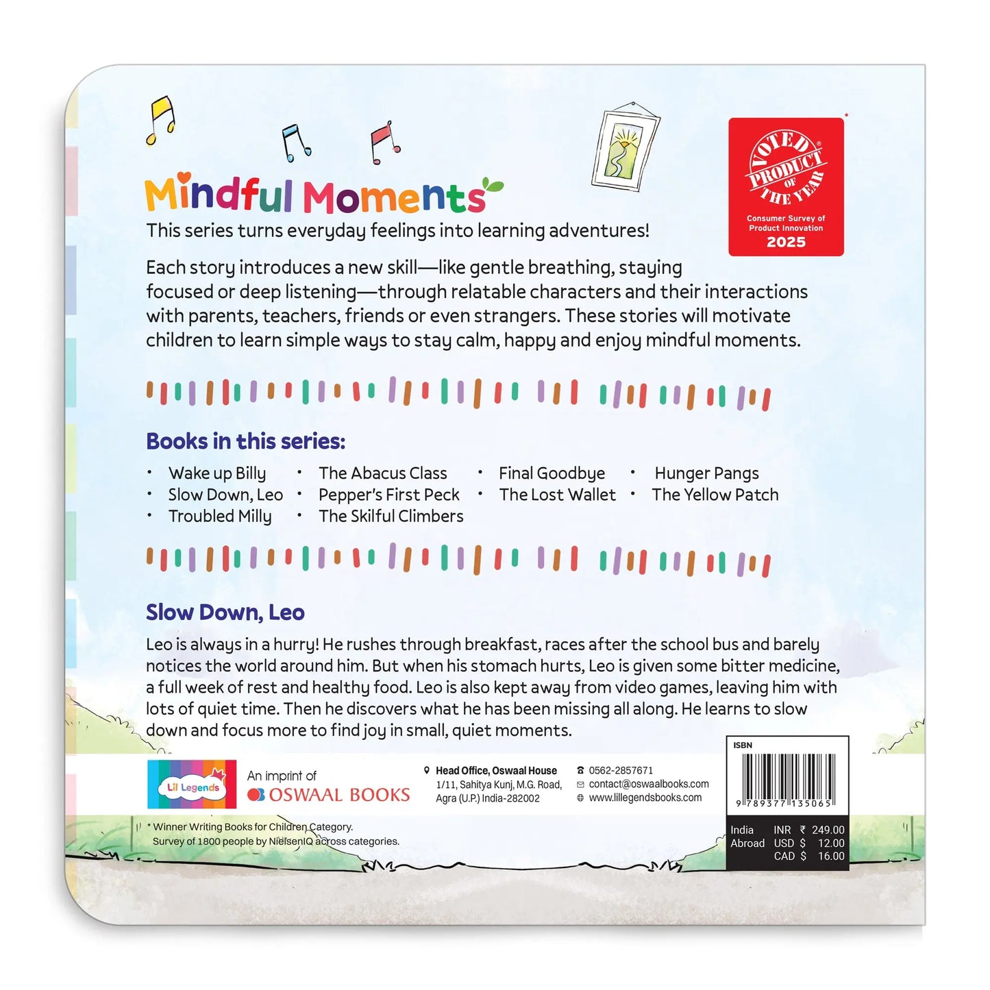 Lil Legends Mindful Moments Series - Slow Down, Leo, Staying Calm and Focused | Picture Story Book for Kids | Illustrated Stories to Build Self-Control and Emotional Learning | Age 5+ 