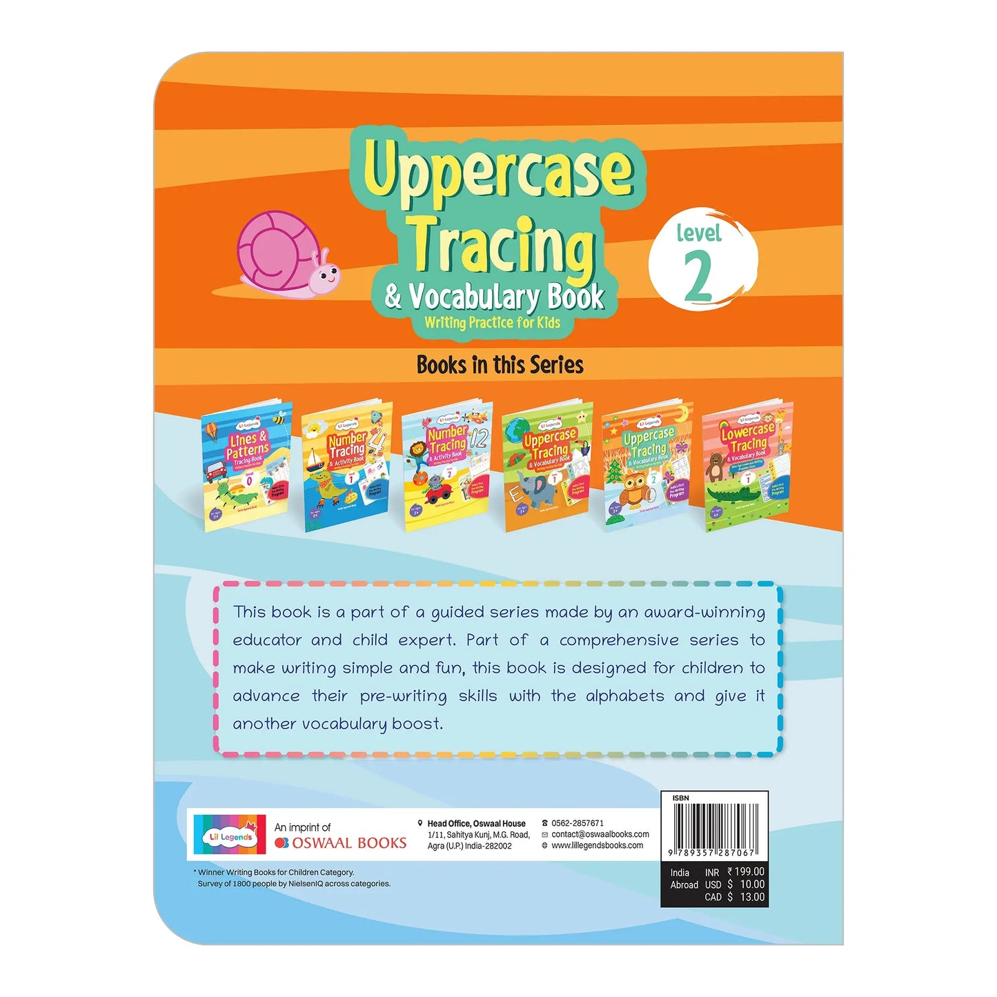Lil Legends Writing Books Uppercase Tracing and Vocabulary Book  Level 2 for Kids | India's First Pre-writing Program | Workbook With Smart Dot Guidance | For Nursery/LKG/UKG | Age 3–5 