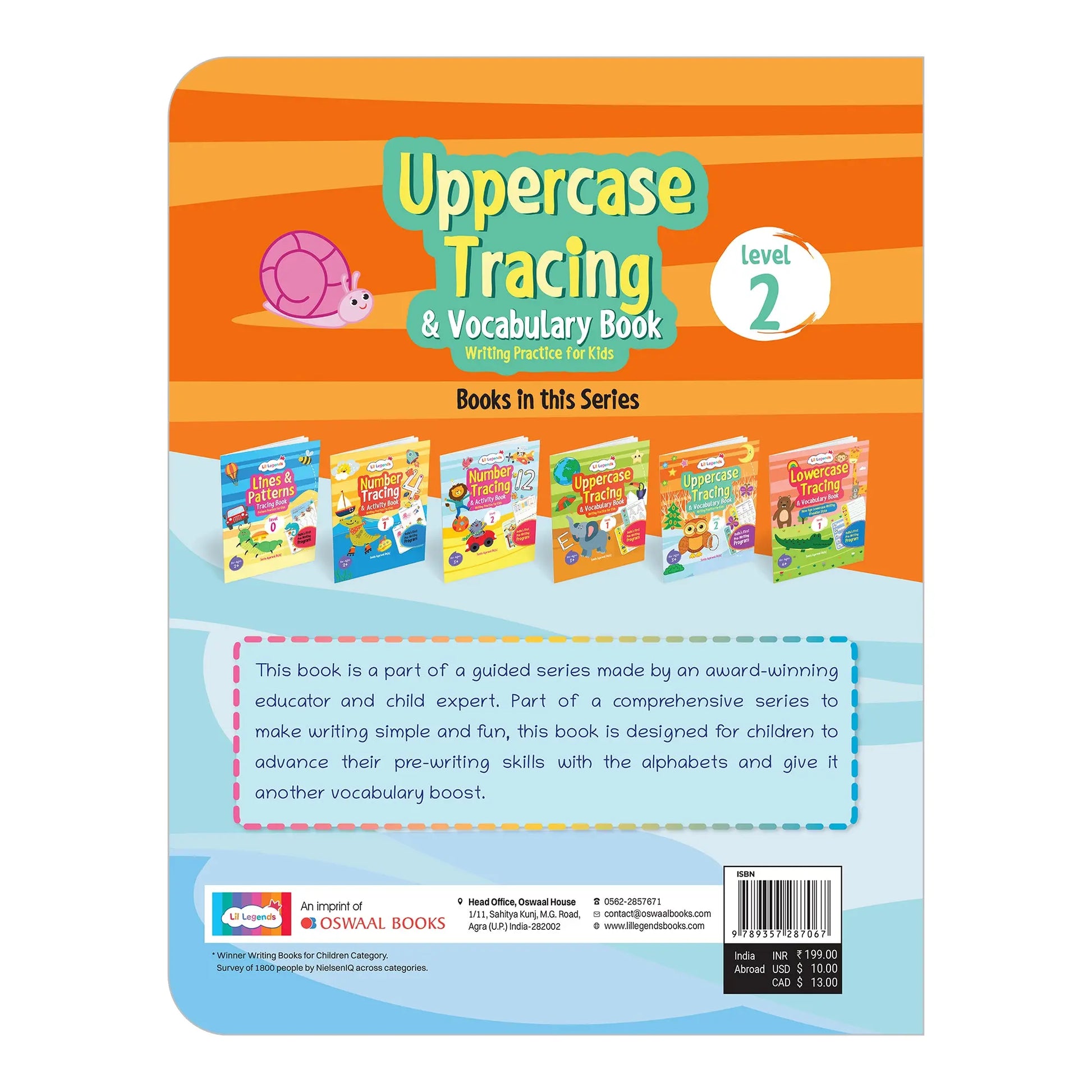 Lil Legends Writing Books Uppercase Tracing and Vocabulary Book  Level 2 for Kids | India's First Pre-writing Program | Workbook With Smart Dot Guidance | For Nursery/LKG/UKG | Age 3–5 