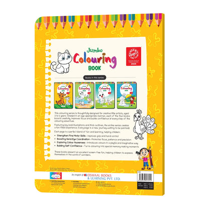 Lil Legends Jumbo Colouring Book Vol 1 for Kids | Bold Outlines and Fun Designs | Animals and Birds | Big Size Colouring Activity Book | For Nursery/LKG | Age 3+ 