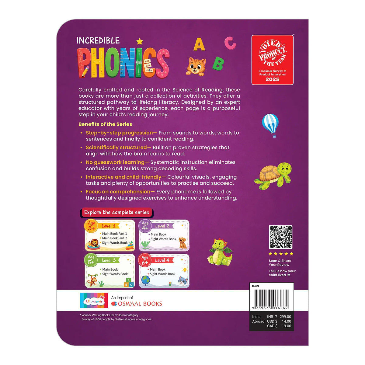 Lil Legends Incredible Phonics Level 1 Part 1 Main Book for Kids | Letter Sounds, Tracing, Writing and Fun Activities | Beginner Phonics Workbook | For Nursery/LKG |  Age 3-5 