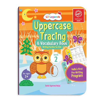 Lil Legends Writing Books Set of 4 Books | India's First Pre-Writing Program | Patterns, Numbers and Uppercase Tracing, Fun Activities and Vocabulary | For Nursery/LKG/UKG | Age 2–5 