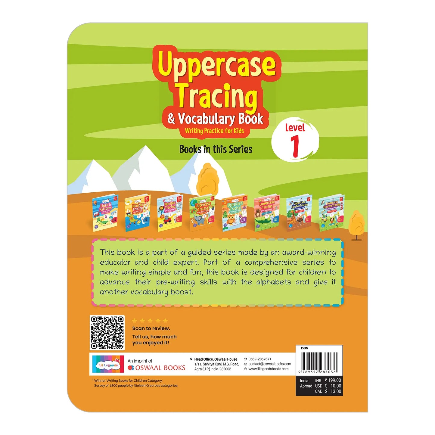 Lil Legends Writing Books Uppercase Tracing and Vocabulary Book  Level 1 for Kids | India's First Pre-writing Program | Workbook with Smart Dot Guidance | For Nursery/LKG/UKG |  Age 3+ 