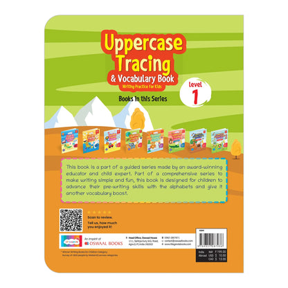 Lil Legends Writing Books Uppercase Tracing and Vocabulary Book  Level 1 for Kids | India's First Pre-writing Program | Workbook with Smart Dot Guidance | For Nursery/LKG/UKG |  Age 3+ 