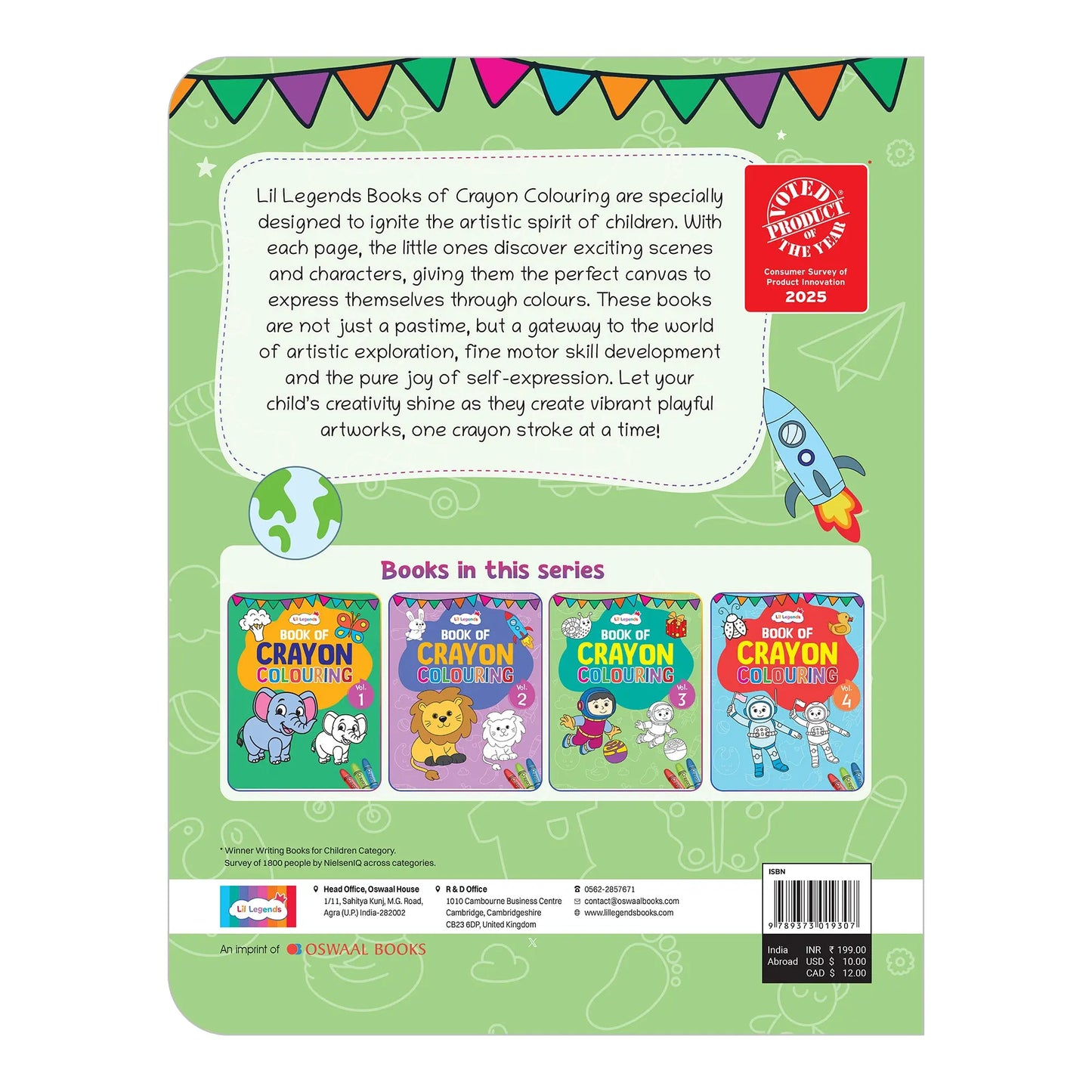 Lil Legends Crayon Colouring Book Vol 3 for Kids | Bold Outlines and Simple Designs | Animals, Birds and Surrounding World | Fun Colouring Activity Book | For LKG/UKG | Age 3+ 