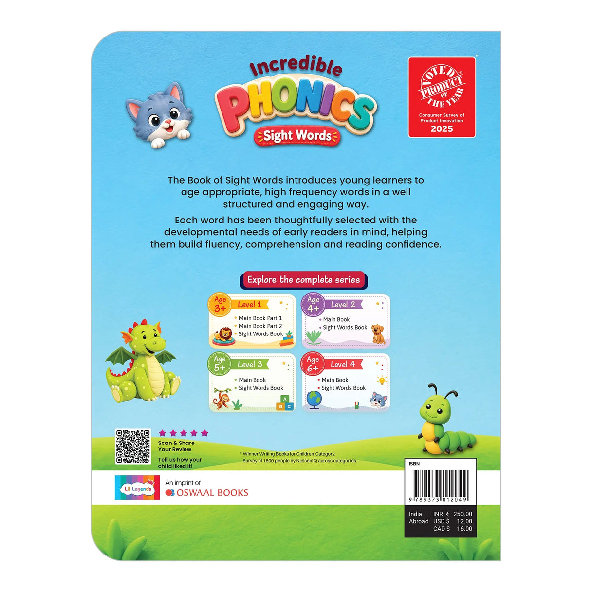 Lil Legends Incredible Phonics  Level 3 Sight Words Book for Kids | Tricky and High Frequency Words | Reading Fluency and Fun Activity Book | For Class 1 and  2 | Age 5-7 