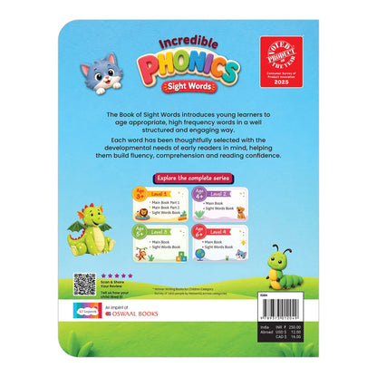 Lil Legends Incredible Phonics  Level 3 Sight Words Book for Kids | Tricky and High Frequency Words | Reading Fluency and Fun Activity Book | For Class 1 and  2 | Age 5-7 