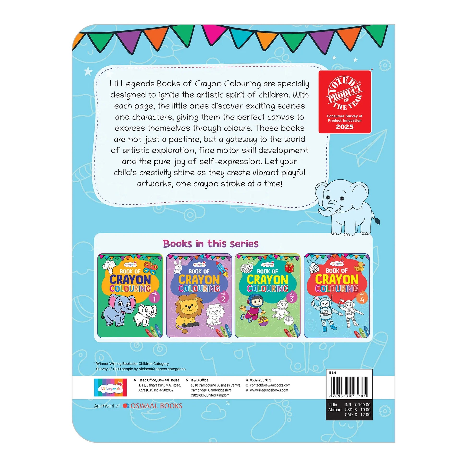 Lil Legends Book Of Crayon Colouring for  Kids | Builds Focus, Creativity and Colour Recognition | Colouring Activity Book with Detailed Designs | For UKG/Class 1 | Age 5+ 