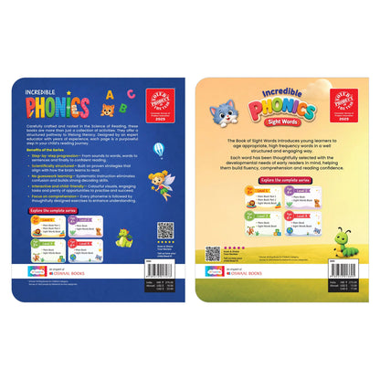 Lil Legends Incredible Phonics Level 2 Main Book and Sight Words Book | Set of 2 Books for Age 4-6 Years | CVC Words, Blending and High Frequency Words | Fun Activity Book | For UKG/Class 1 
