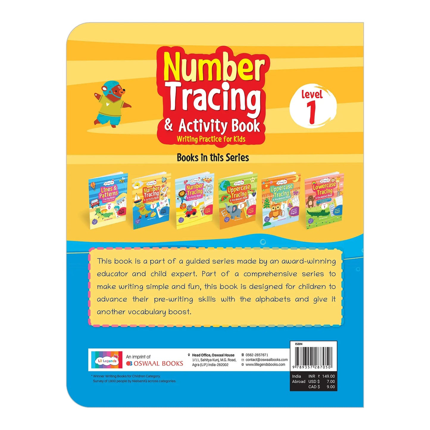 Oswaal Lil Legends Number Tracing & Activity Book for Kids | Level 1 | Writing Practice with Guided Tracing | Number Recognition & Pencil Control | Age 2–4 Years 