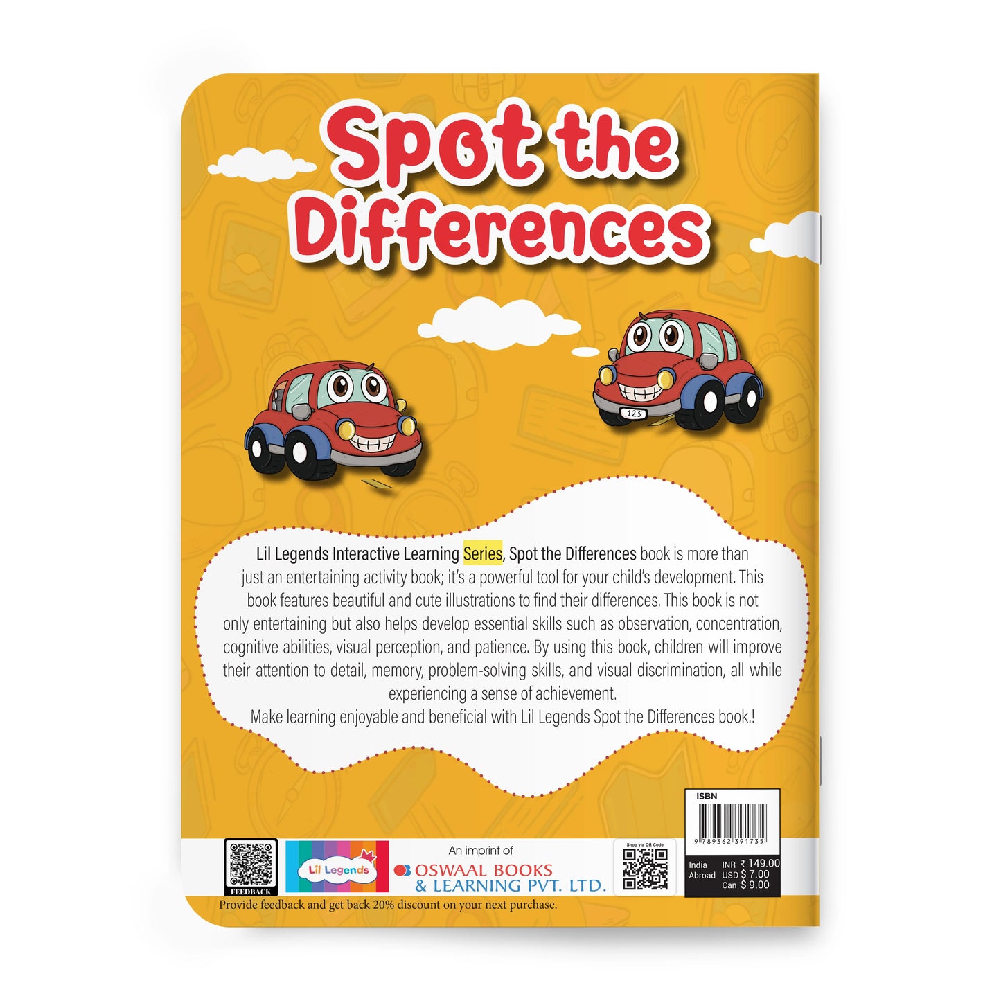 Lil Legends Spot the Difference Book for Kids Age 4+ Years - Interactive Learning Activity Book | Fun Puzzles to Boost Observation, Concentration & Critical Thinking | Brain Games for Children 