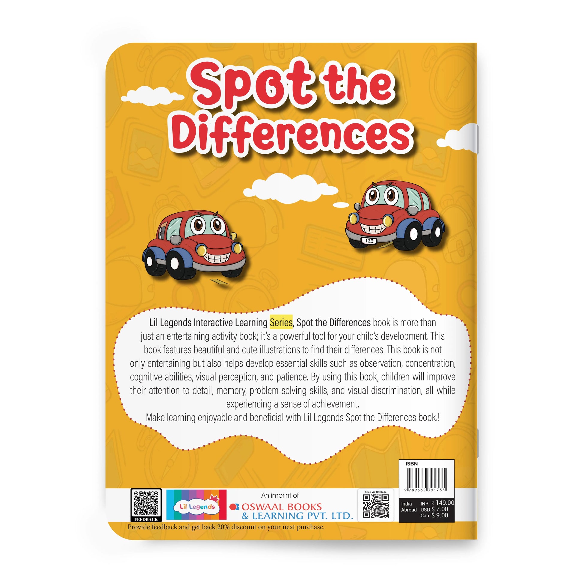 Lil Legends Spot the Difference Book for Kids Age 4+ Years - Interactive Learning Activity Book | Fun Puzzles to Boost Observation, Concentration & Critical Thinking | Brain Games for Children 