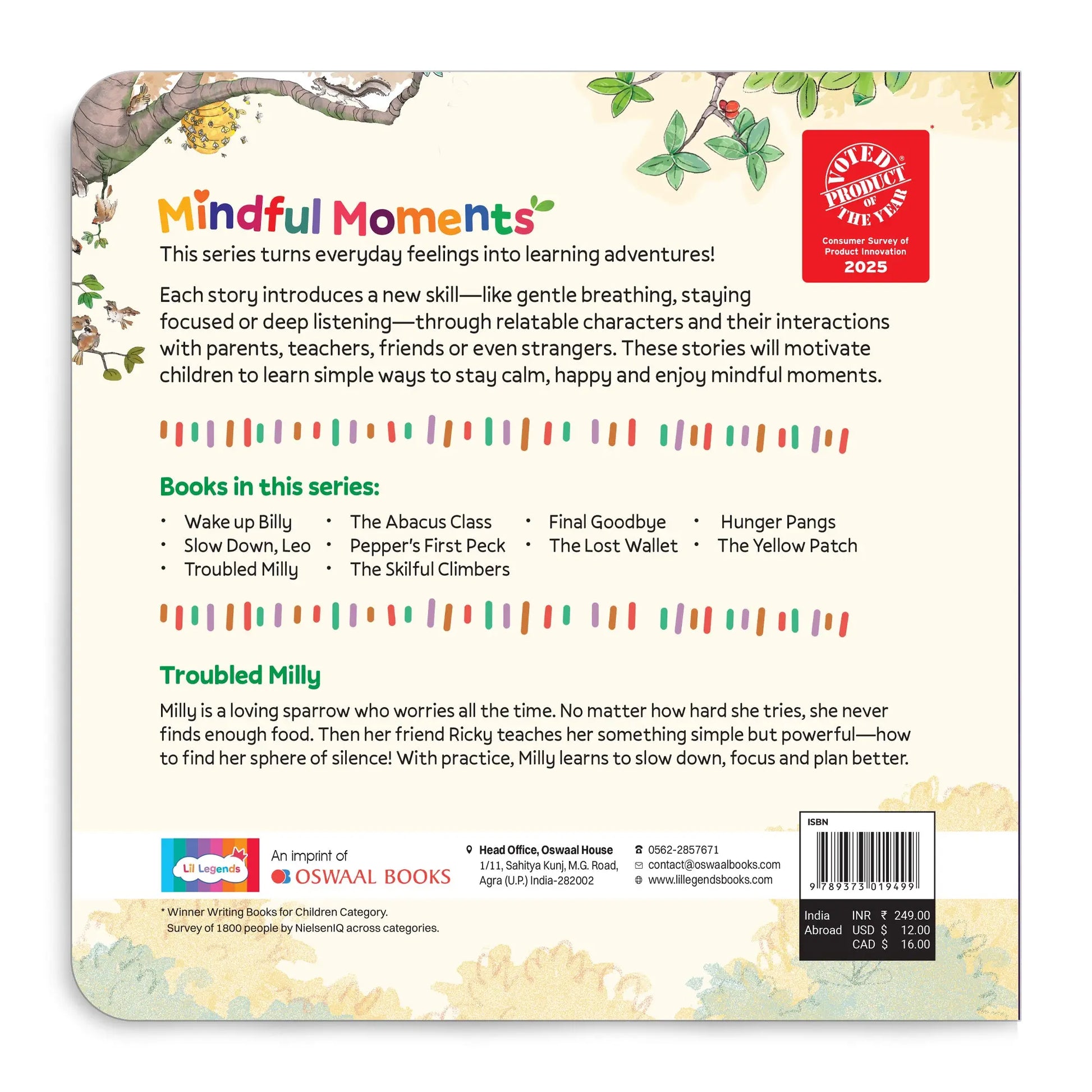 Lil Legends Mindful Moments Series - Troubled Milly, Searching for Calm | Picture Story Book for Kids | Illustrated Stories to Build Self-Control and Emotional Learning  | Age 5+ 