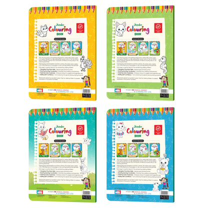 Lil Legends Jumbo Colouring Books Vol 1-4 for Kids | Bold Outlines and Big Designs | Animals, Birds, Everyday Objects and Nature | Fun Colouring Activity Books | Age 3+ 