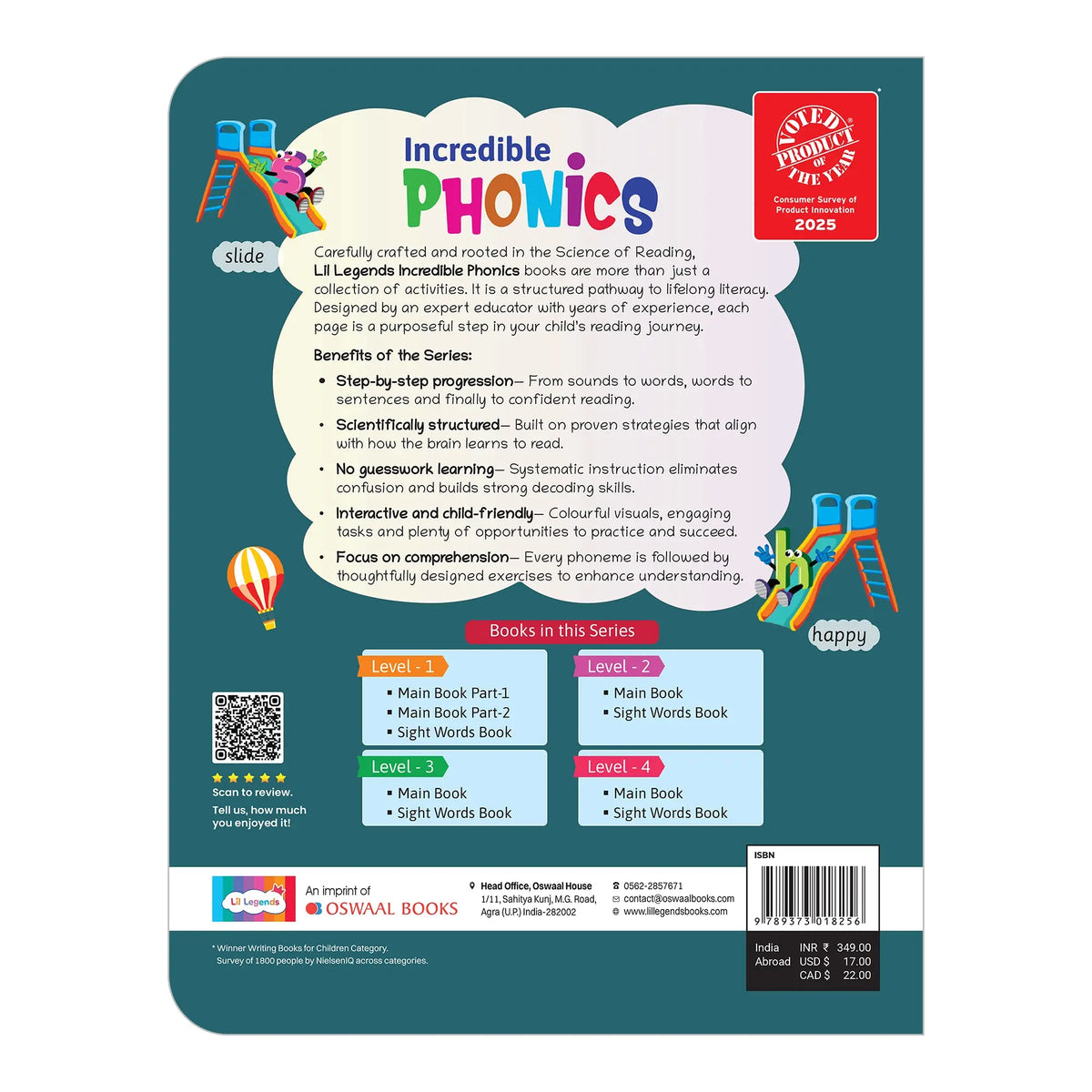 Lil Legends Incredible Phonics Level 3 Main Book and Sight Words Book | Set of 2 Books for Age 5-7 Years | Digraphs, Consonant Blends, High Frequency Words and Activities | For Class 1 and 2 