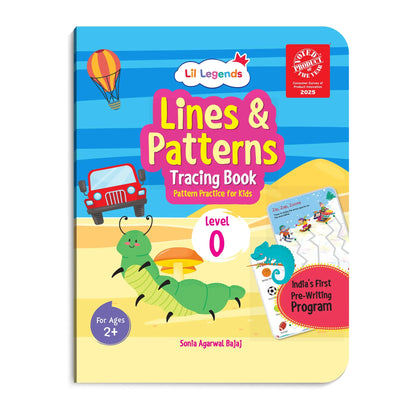Lil Legends Writing Books Set of 4 Books | India's First Pre-Writing Program | Patterns, Numbers and Uppercase Tracing, Fun Activities and Vocabulary | For Nursery/LKG/UKG | Age 2–5 