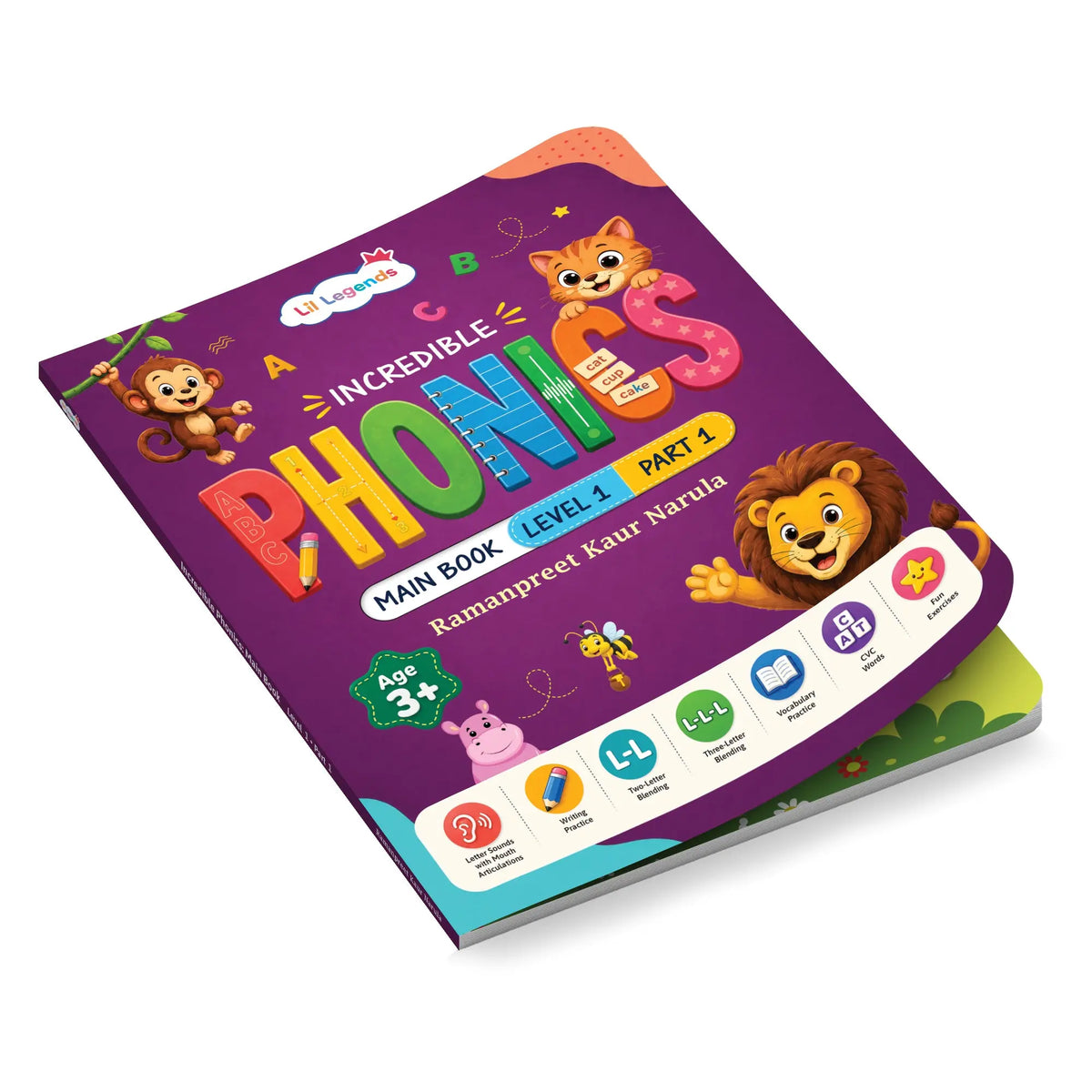 Lil Legends Incredible Phonics Level 1 Part 1 Main Book for Kids | Letter Sounds, Tracing, Writing and Fun Activities | Beginner Phonics Workbook | For Nursery/LKG |  Age 3-5 