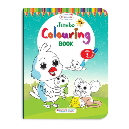 Lil Legends Jumbo Colouring Book Vol 3 for Kids | Bold Outlines and Fun Designs | Nature, Animals and Fun Scenes | Big Size Colouring Activity Book | For Toddlers/LKG/UKG | Age 5+ 