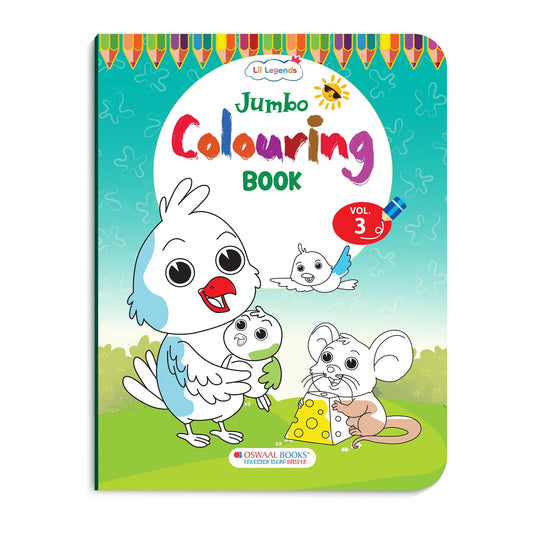 Lil Legends Jumbo Colouring Book Vol 3 for Kids | Bold Outlines and Fun Designs | Nature, Animals and Fun Scenes | Big Size Colouring Activity Book | For Toddlers/LKG/UKG | Age 5+ 