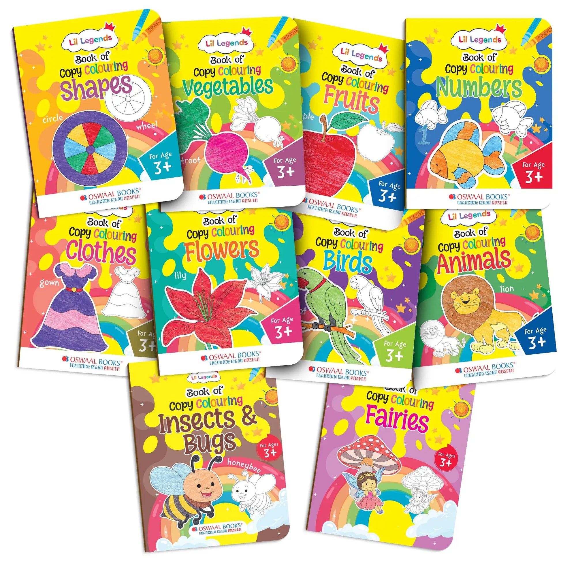 Lil Legends Books Of Copy Colouring Mega Pack of 20 Books for Kids | Alphabet, Numbers, Toys, Fairies and More | Fun Activities and Vocabulary Booster | For Nursery/LKG/UKG | Age 3+| 
