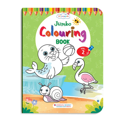 Lil Legends Jumbo Colouring Book Vol 2 for Kids | Bold Outlines and Fun Designs |  Animals, Birds and Nature Scenes | Big Size Colouring Activity Book | For Toddlers/LKG/UKG | Age 4+ 