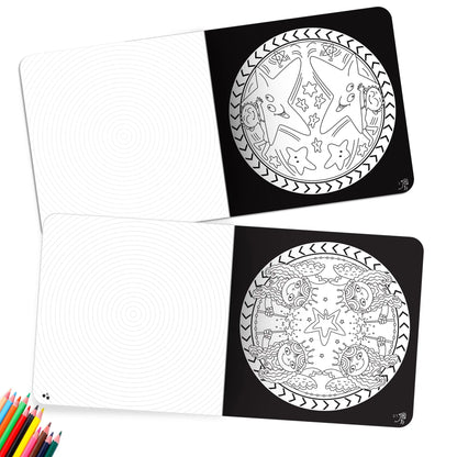 Lil Legends Let's Colour Set of 2 Colouring Books | Nature and Dragons | Travel-Friendly Hardboard Support | Boosts Focus and Creativity | For UKG/Primary | Age 4+ 