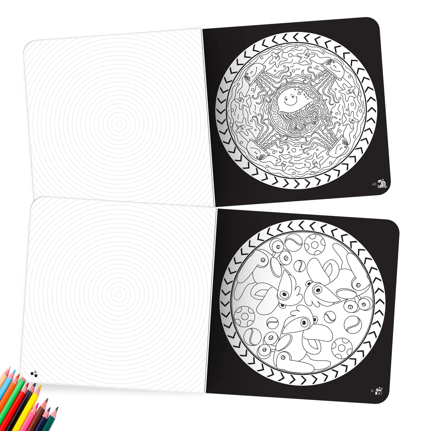 Lil Legends Let's Colour Set of 2 Colouring Books | Toys and Oceans | Travel-Friendly Hardboard Support | Boosts Focus and Creativity | For UKG/Primary | Age 4+ 