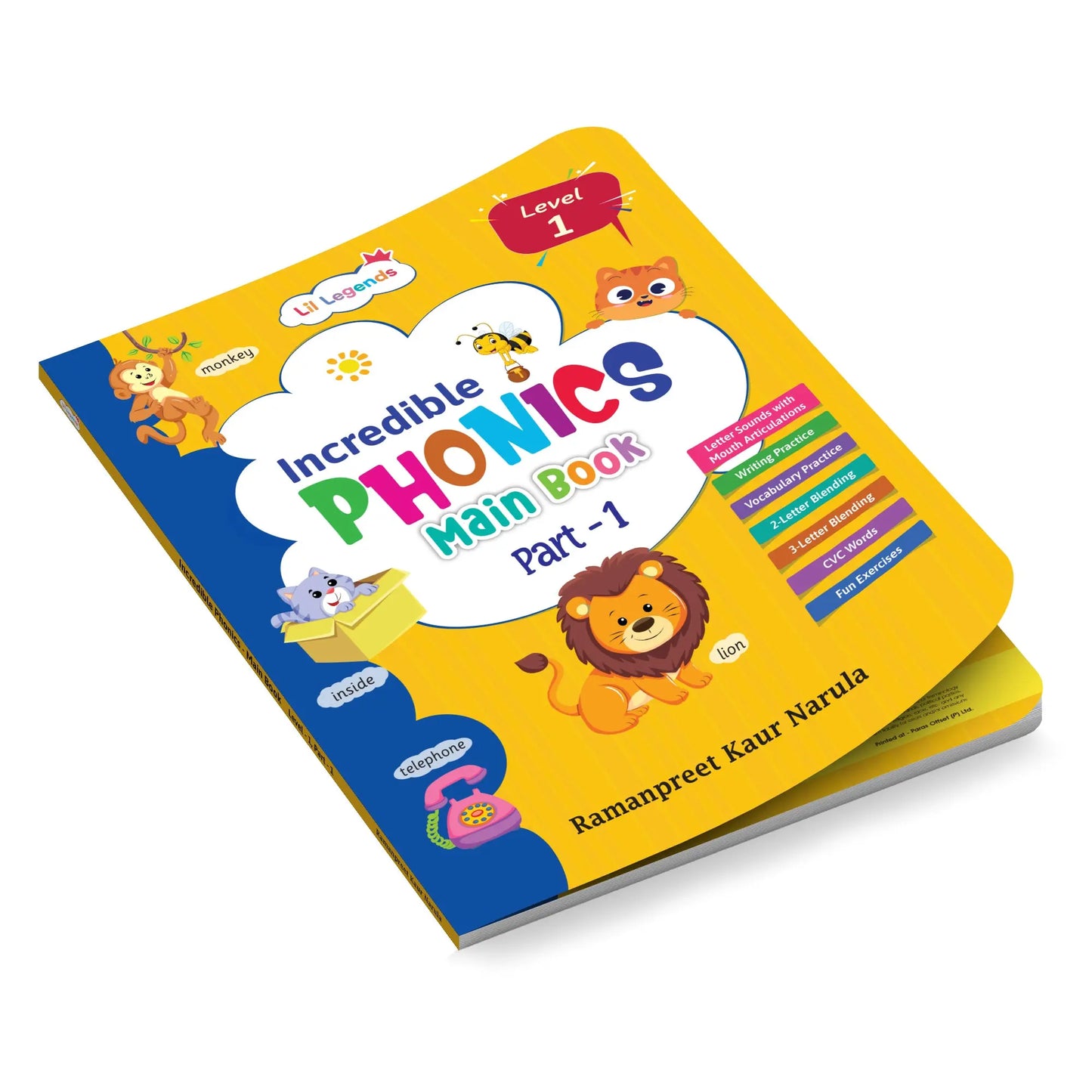 Lil Legends Incredible Phonics Level 1 Part 1 Main Book for Kids | Letter Sounds, Tracing, Writing and Fun Activities | Beginner Phonics Workbook | For Nursery/LKG |  Age 3-5 