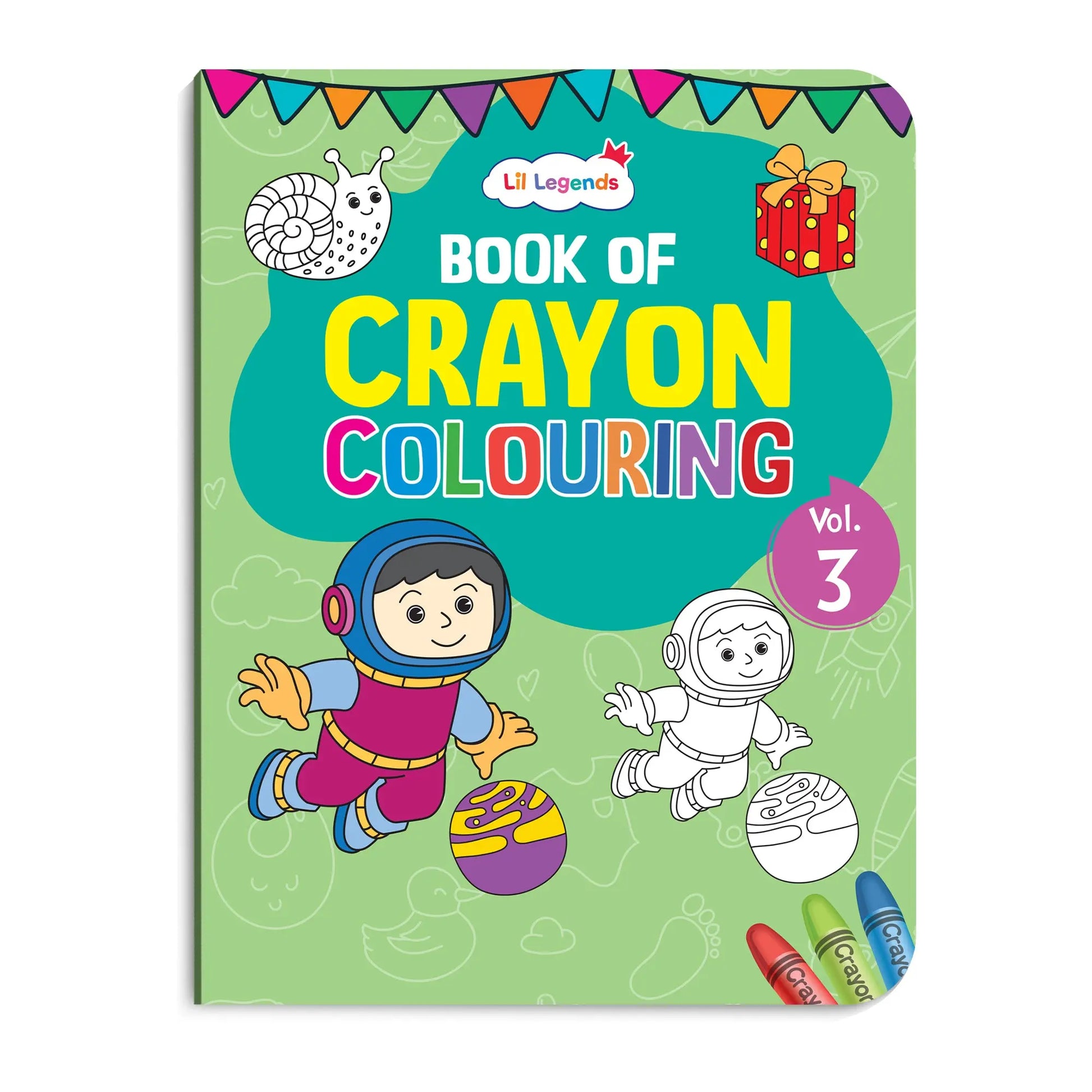 Lil Legends Crayon Colouring Book Vol 3 for Kids | Bold Outlines and Simple Designs | Animals, Birds and Surrounding World | Fun Colouring Activity Book | For LKG/UKG | Age 3+ 