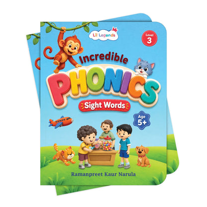 Lil Legends Incredible Phonics  Level 3 Sight Words Book for Kids | Tricky and High Frequency Words | Reading Fluency and Fun Activity Book | For Class 1 and  2 | Age 5-7 