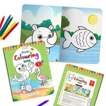 Lil Legends Jumbo Colouring Book Vol 2 for Kids | Bold Outlines and Fun Designs |  Animals, Birds and Nature Scenes | Big Size Colouring Activity Book | For Toddlers/LKG/UKG | Age 4+ 