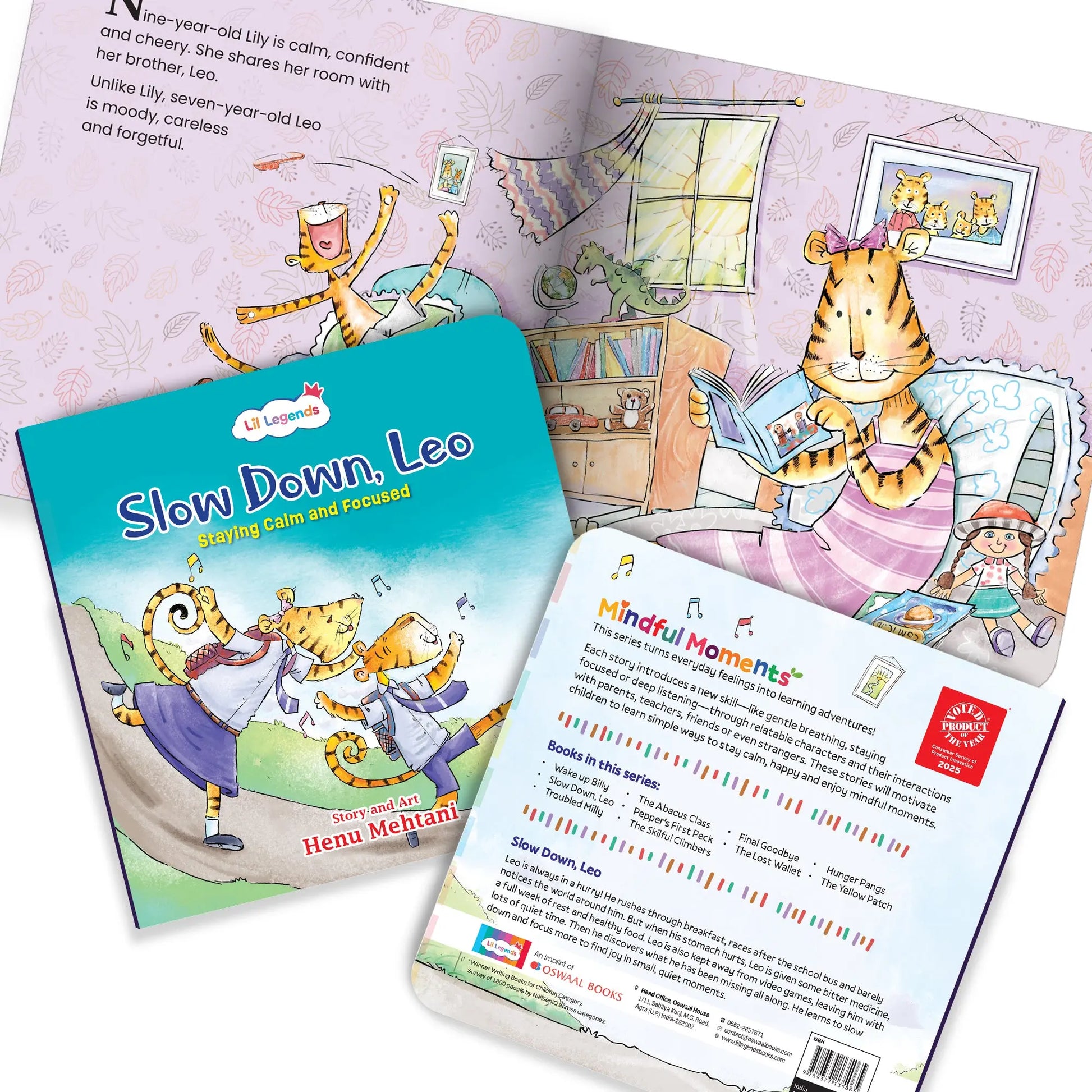 Lil Legends Mindful Moments Series - Slow Down, Leo, Staying Calm and Focused | Picture Story Book for Kids | Illustrated Stories to Build Self-Control and Emotional Learning | Age 5+ 