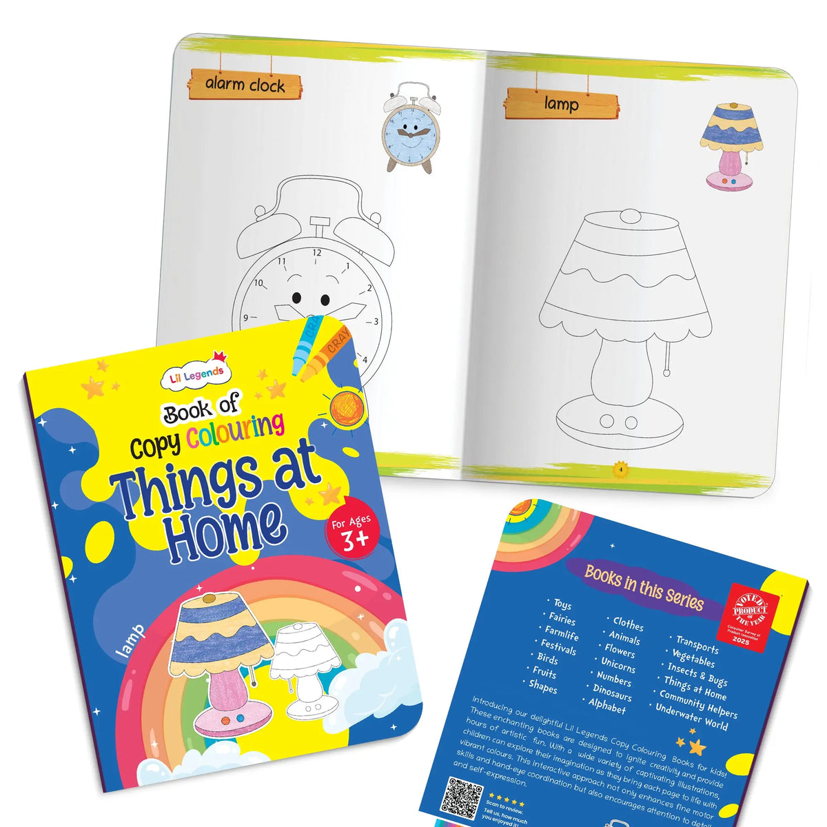 Lil Legends Books Of Copy Colouring Set of 5 Books for Kids | Community Helpers, Festivals, Things at Home and More | Fun Activities and Vocabulary Booster | For LKG/UKG | Age 3+ 