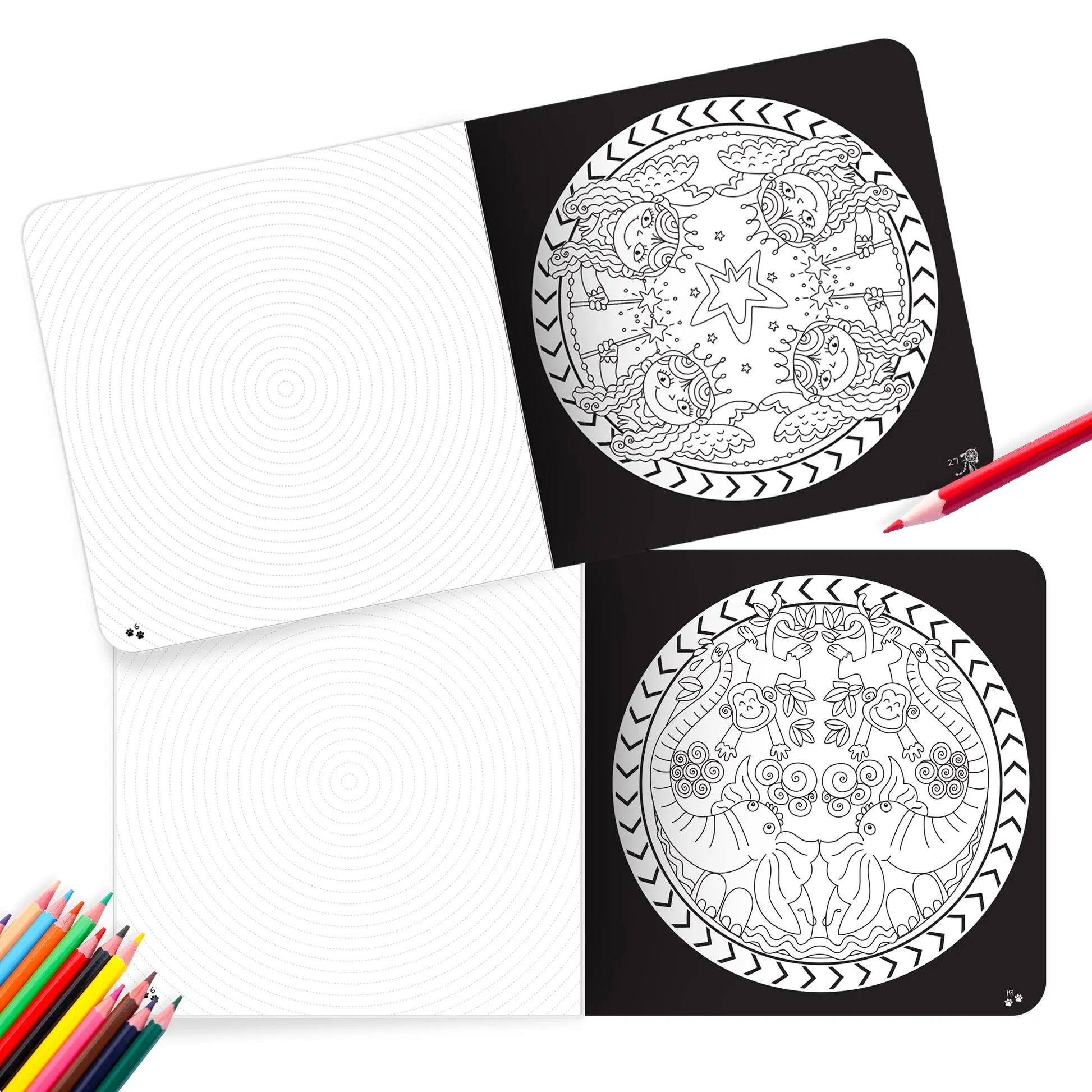 Lil Legends Let's Colour Set of 2 Colouring Books | Animals and Dragons | Travel-Friendly Hardboard Support | Boosts Focus and Creativity | For UKG/Primary | Age 4+ 