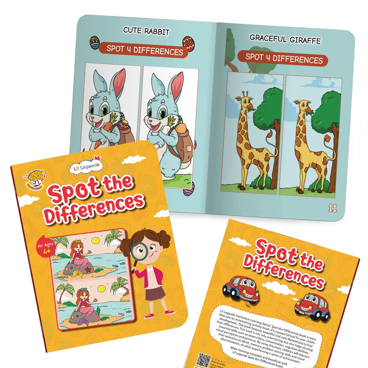 Lil Legends Spot the Difference Book for Kids Age 4+ Years - Interactive Learning Activity Book | Fun Puzzles to Boost Observation, Concentration & Critical Thinking | Brain Games for Children 