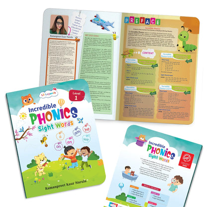 Lil Legends Incredible Phonics Level 1 Sight Words Book for Kids | High Frequency Words and CVC Words | English Reading and Activity Book | For Nursery/LKG |  Age 3-5 