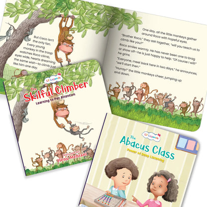 Lil Legends Mindful Moments Series - Wake Up Billy, Skilful Climbers and The Abacus Class | Set of 3 Books for Kids | Illustrated Stories to Build Concentration and Attention | Age 5+ 