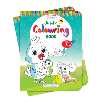 Lil Legends Jumbo Colouring Book Vol 3 for Kids | Bold Outlines and Fun Designs | Nature, Animals and Fun Scenes | Big Size Colouring Activity Book | For Toddlers/LKG/UKG | Age 5+ 