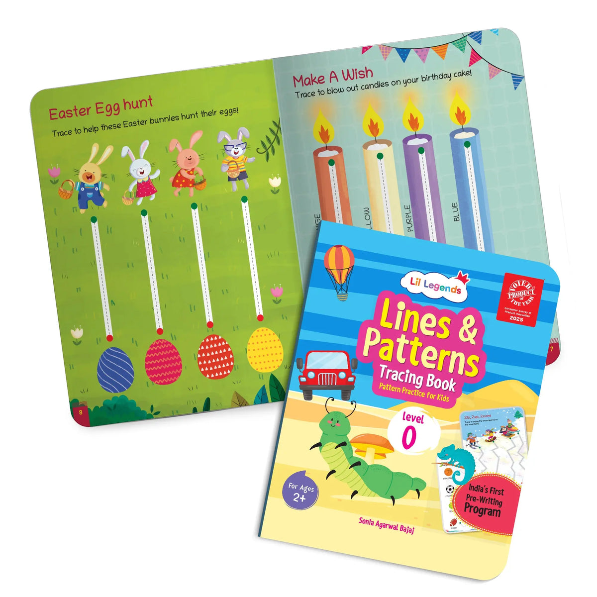 Lil Legends My First Pre-Writing Skills | Set of 2 Books | Lines and Patterns Level 0 + Number Tracing Level 1 | India's First Pre-Writing Programme | Nursery/LKG | Age 2-4 