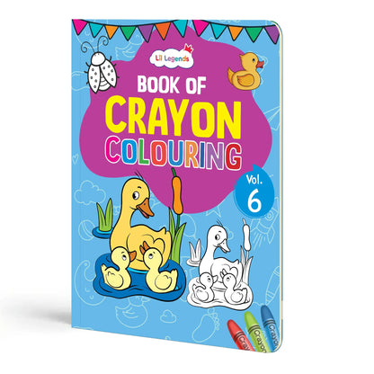 Lil Legends Book Of Crayon Colouring for Kids | Builds Focus, Creativity and Colour Recognition | Colouring Activity Book with Detailed Designs | For UKG/Class 1 | Age 5+ 