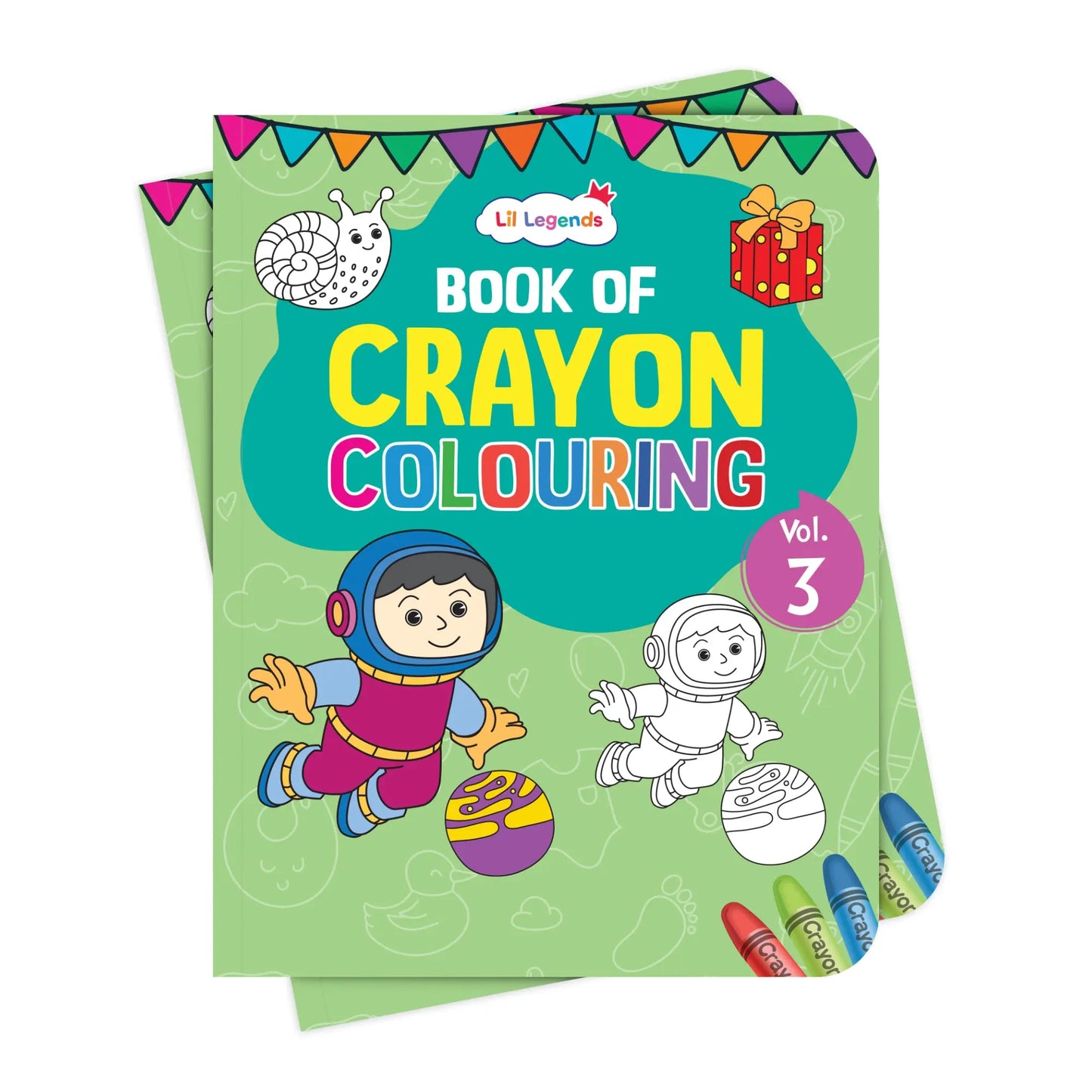 Lil Legends Crayon Colouring Book Vol 3 for Kids | Bold Outlines and Simple Designs | Animals, Birds and Surrounding World | Fun Colouring Activity Book | For LKG/UKG | Age 3+ 
