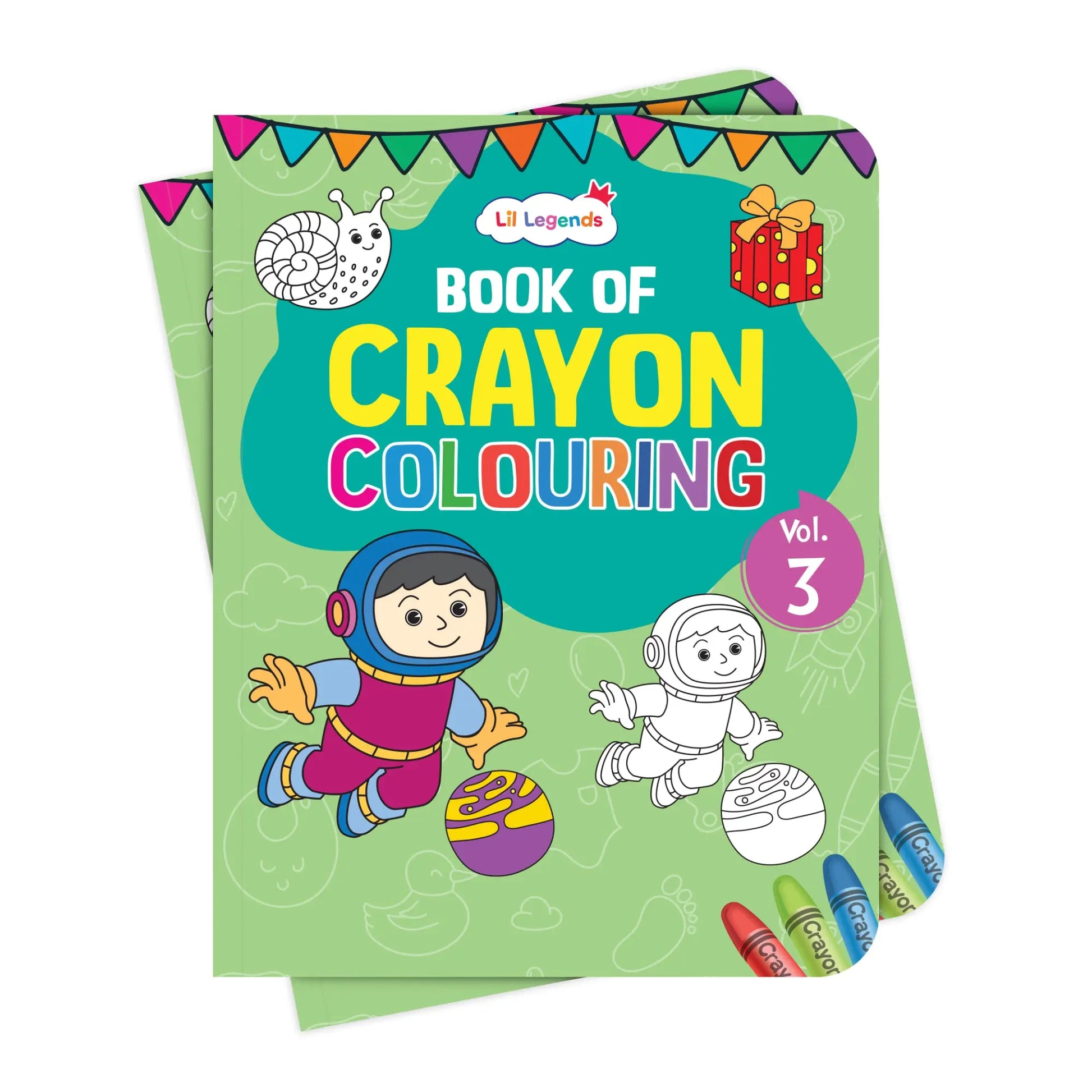 Lil Legends Crayon Colouring Book Vol 3 for Kids | Bold Outlines and Simple Designs | Animals, Birds and Surrounding World | Fun Colouring Activity Book | For LKG/UKG | Age 3+ 